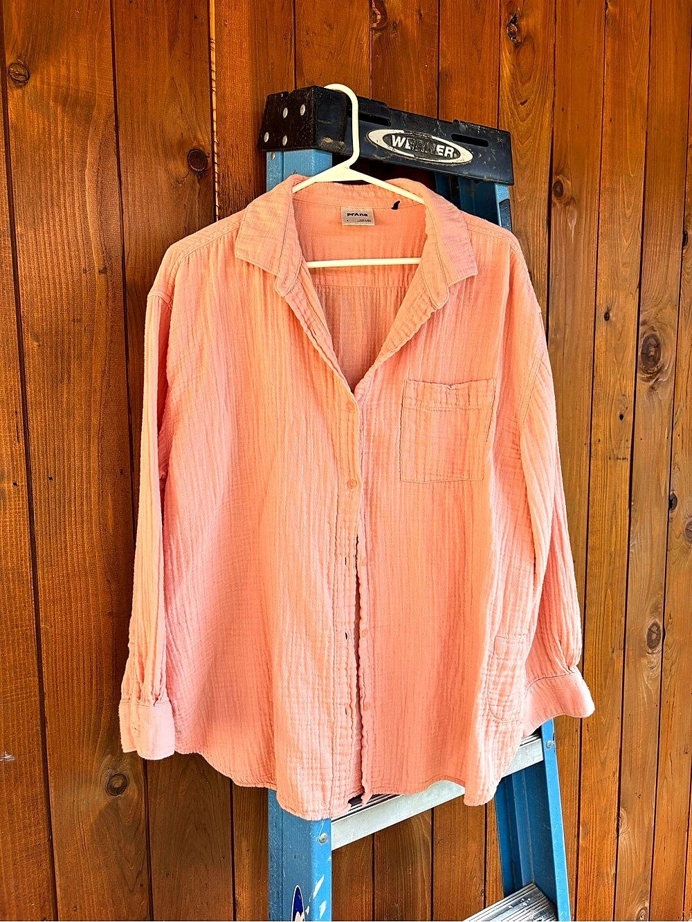 prAna Hideaways Button Down Top Pink Large